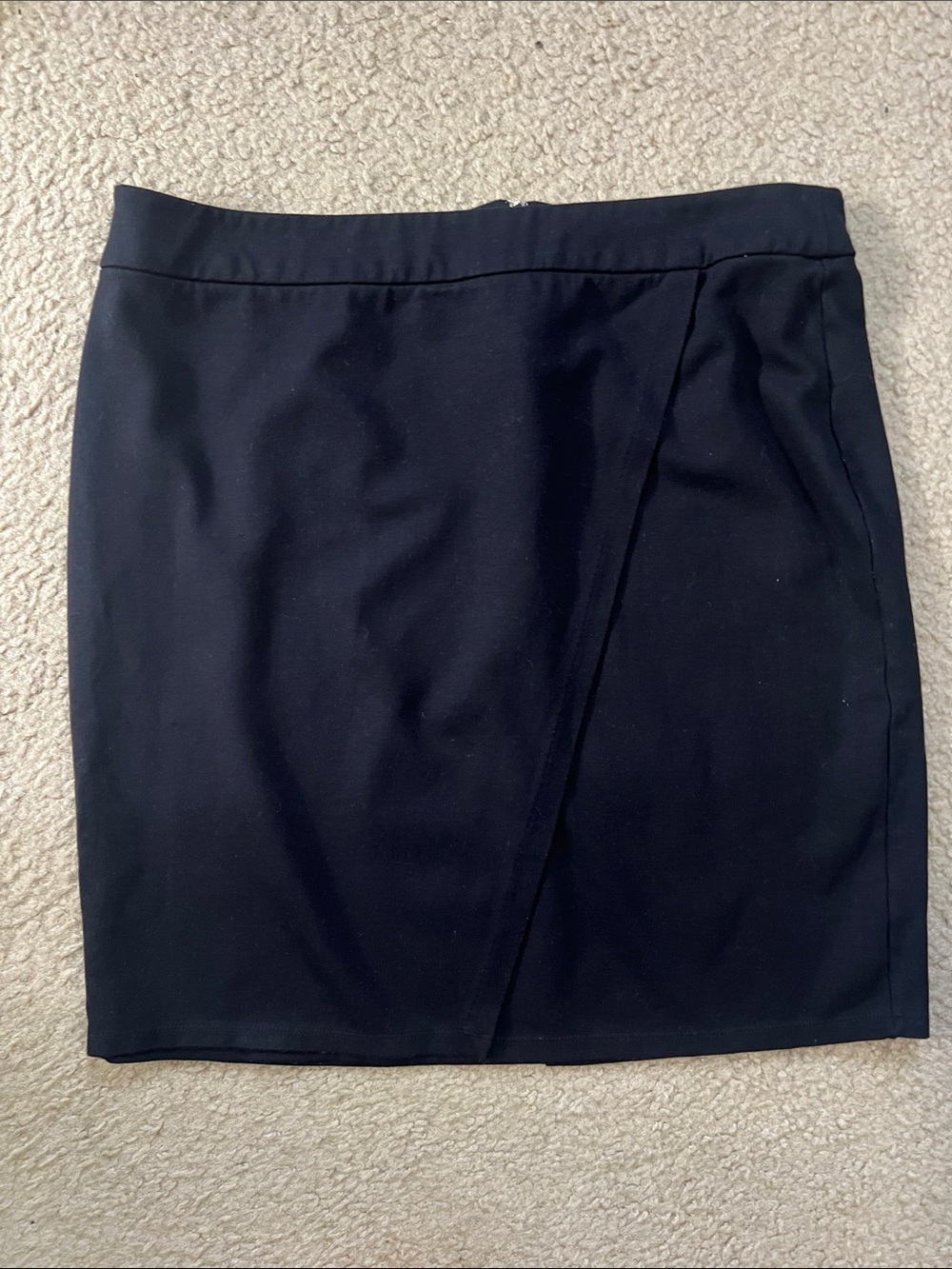 Liz Claiborne Black Tailored Pencil Skirt with Front Overlap